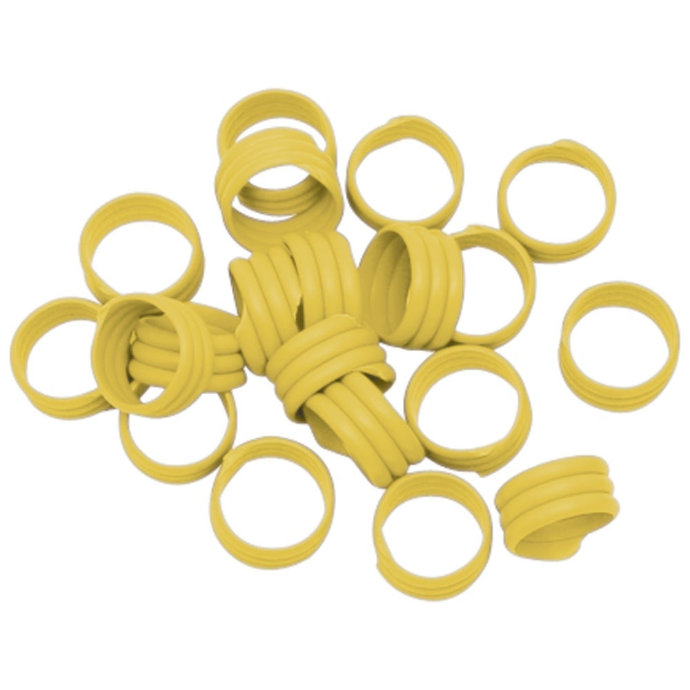Poultry Leg Bands Spiral 16mm Yellow 20
