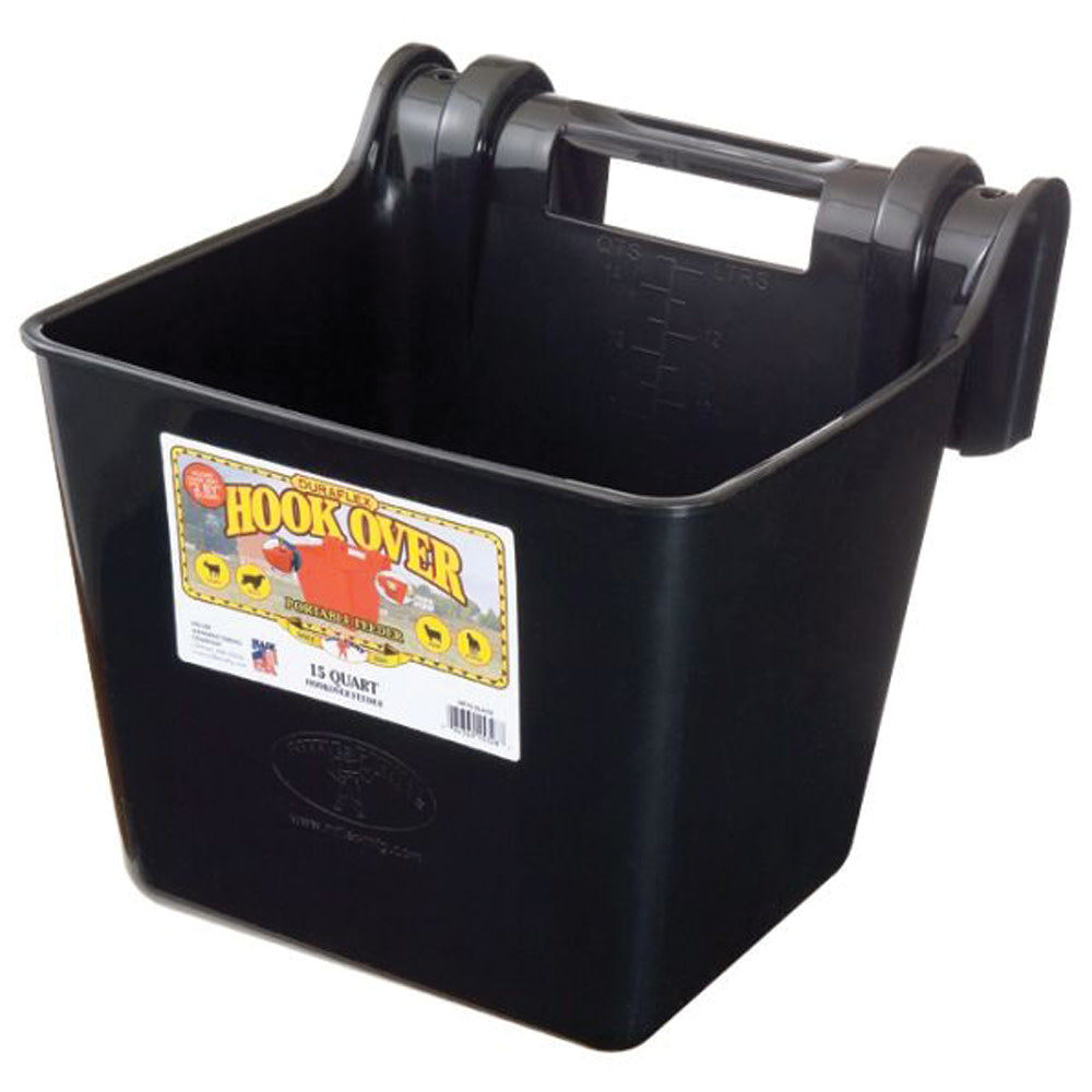 Feed Bucket Hookover 15 Litre Black