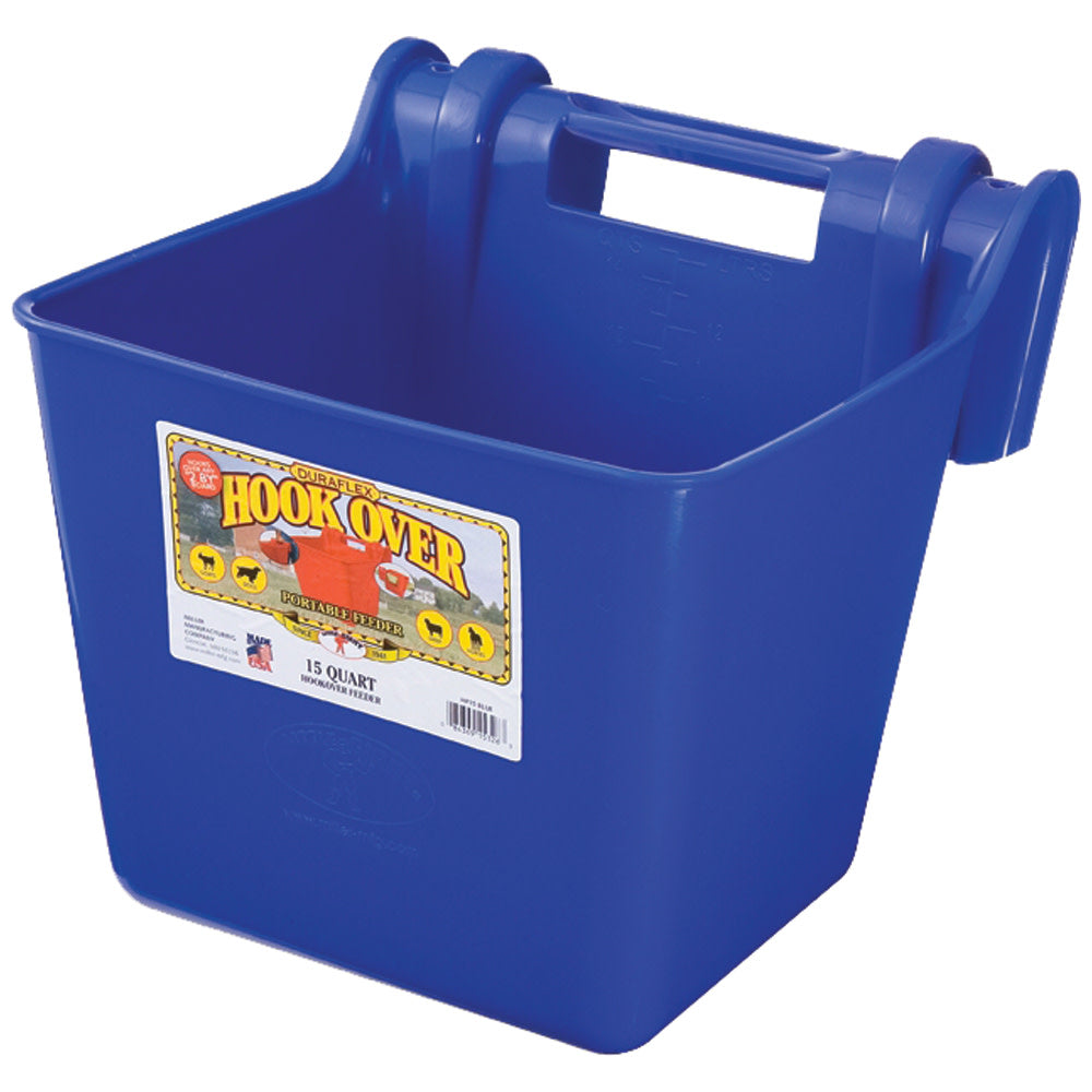 Feed Bucket Hookover 15 Litre Blue