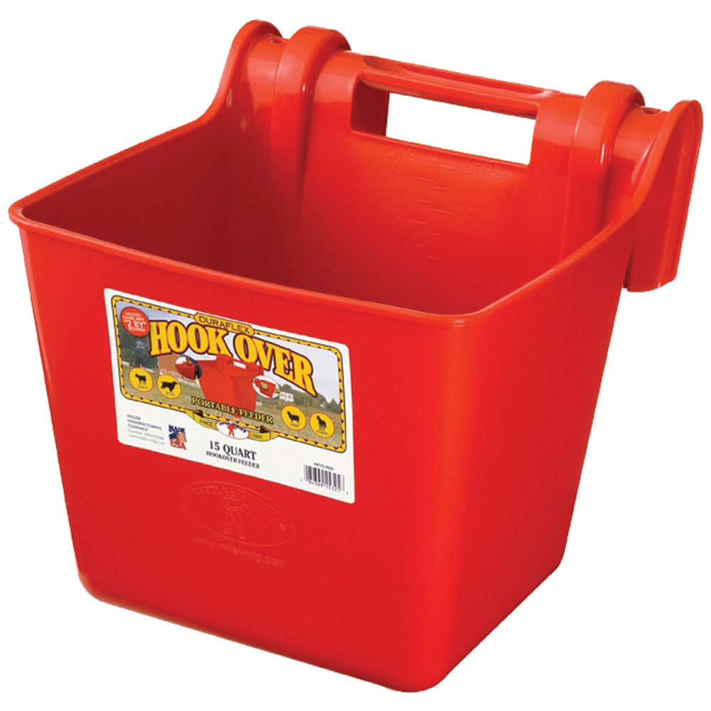 Feed Bucket Hookover 15 Litre Red