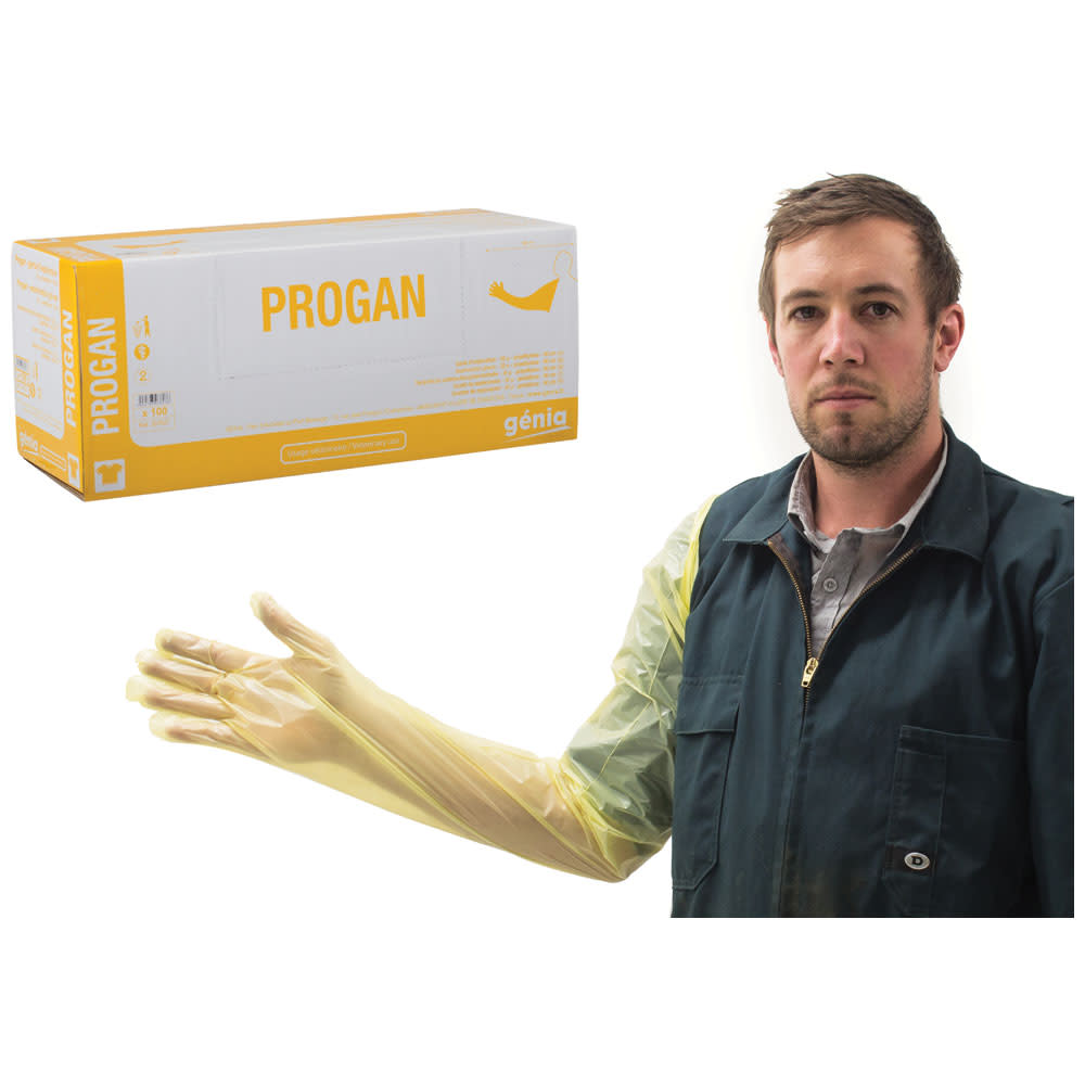 Gloves Exam Genia Progan (Yel) Med 100pk