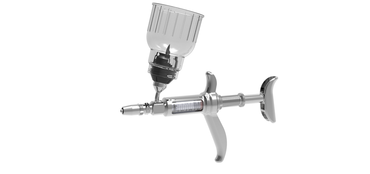5mL Metal Bottle Mount Injector Increments: 0.5mL