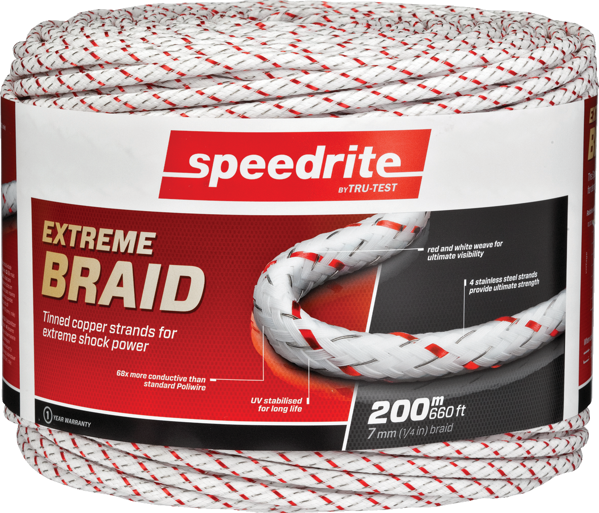 Extreme Braid 7mm x 200m  (100 ohms/km resistance) AUSTRALIAN MADE